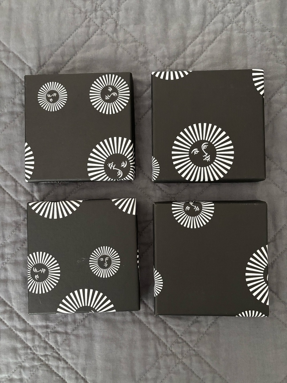 Fornasetti Black and White Trinket Dishes with Branded Box 4 pcs - Picture 2 of 10